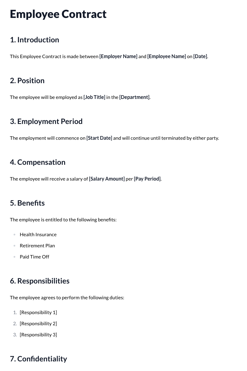 Employee Contract Template