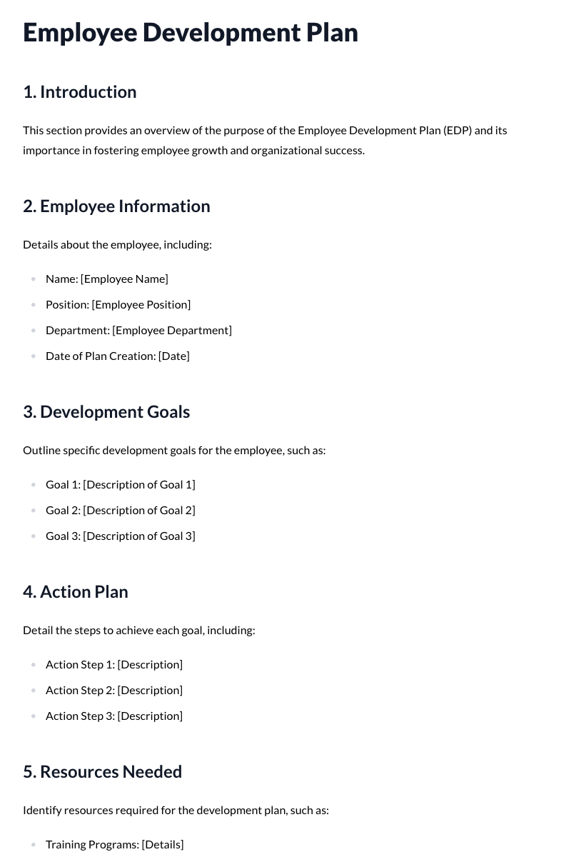 Employee Development Plan
