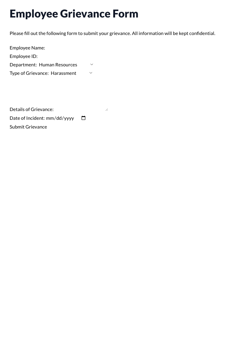 Employee Grievance Form