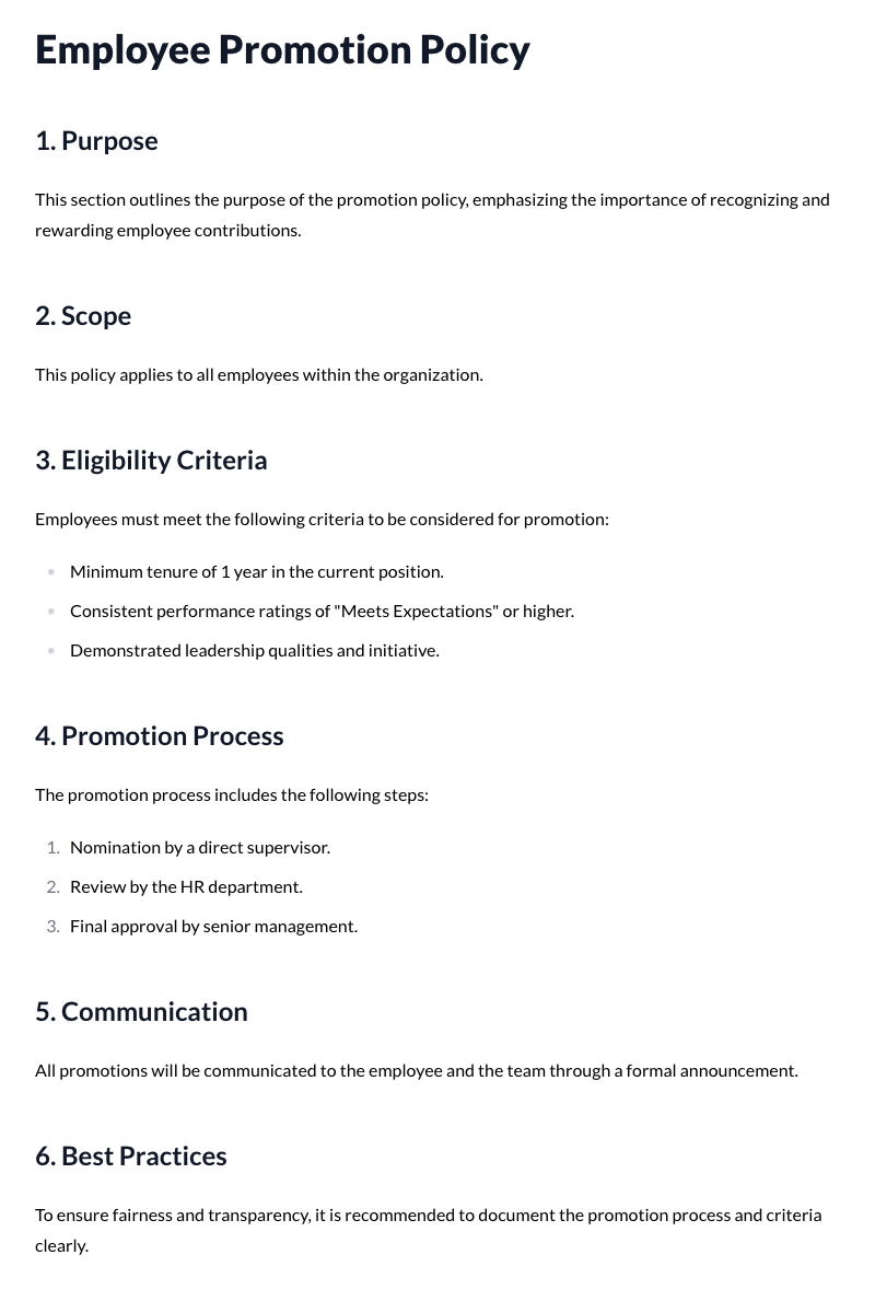 Employee Promotion Policy