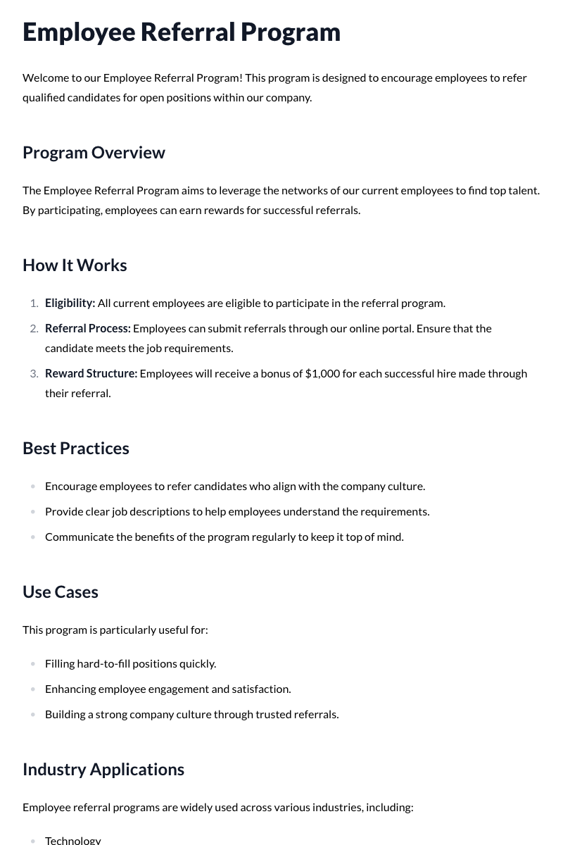 Employee Referral Program