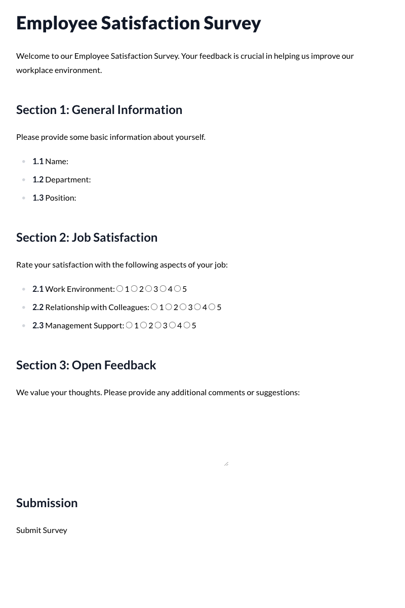 Employee Satisfaction Survey