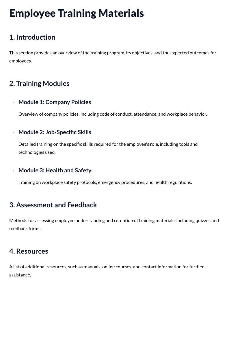 Employee Training Materials