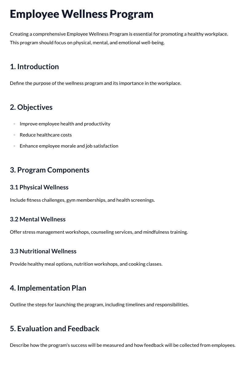 Employee Wellness Program