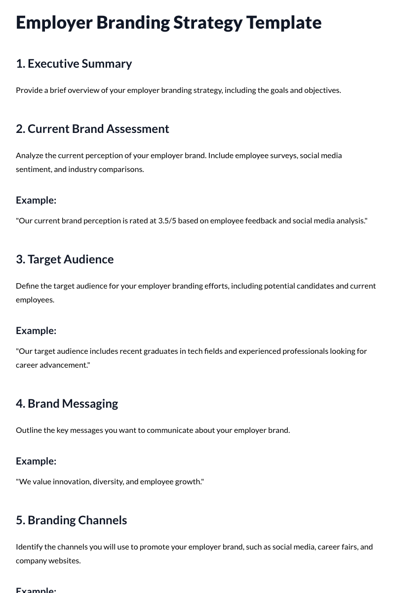Employer Branding Strategy Template