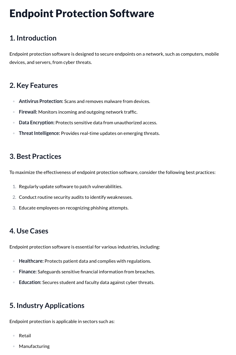 Endpoint Protection Software