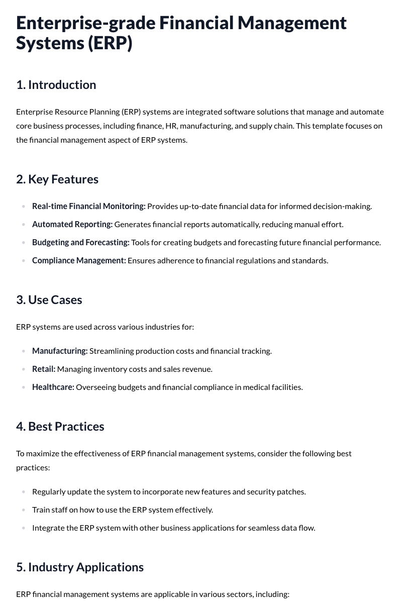 Enterprise-grade Financial Management Systems (ERP)