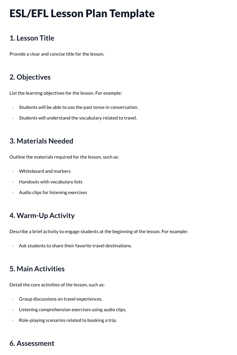 ESL/EFL Templates