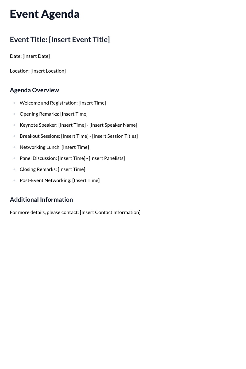 Event Agenda Template