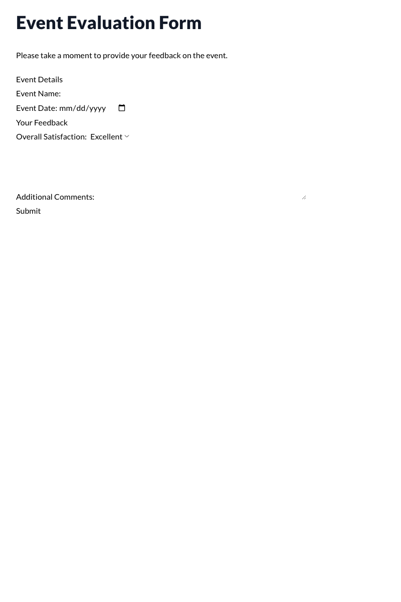 Event Evaluation Form