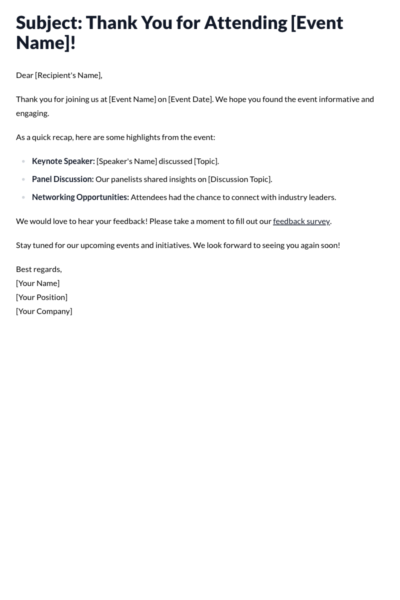 Event Follow-Up Email