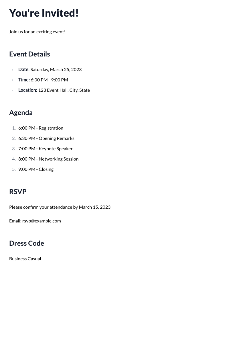 Event Invitation Template
