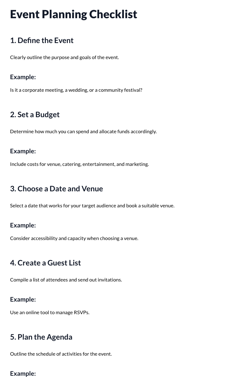 Event Planning Checklist