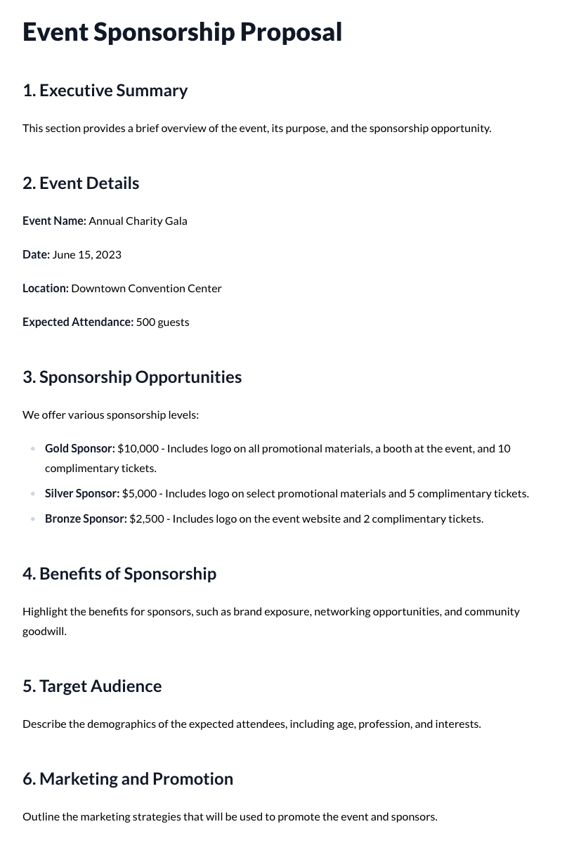 Event Sponsorship Proposal