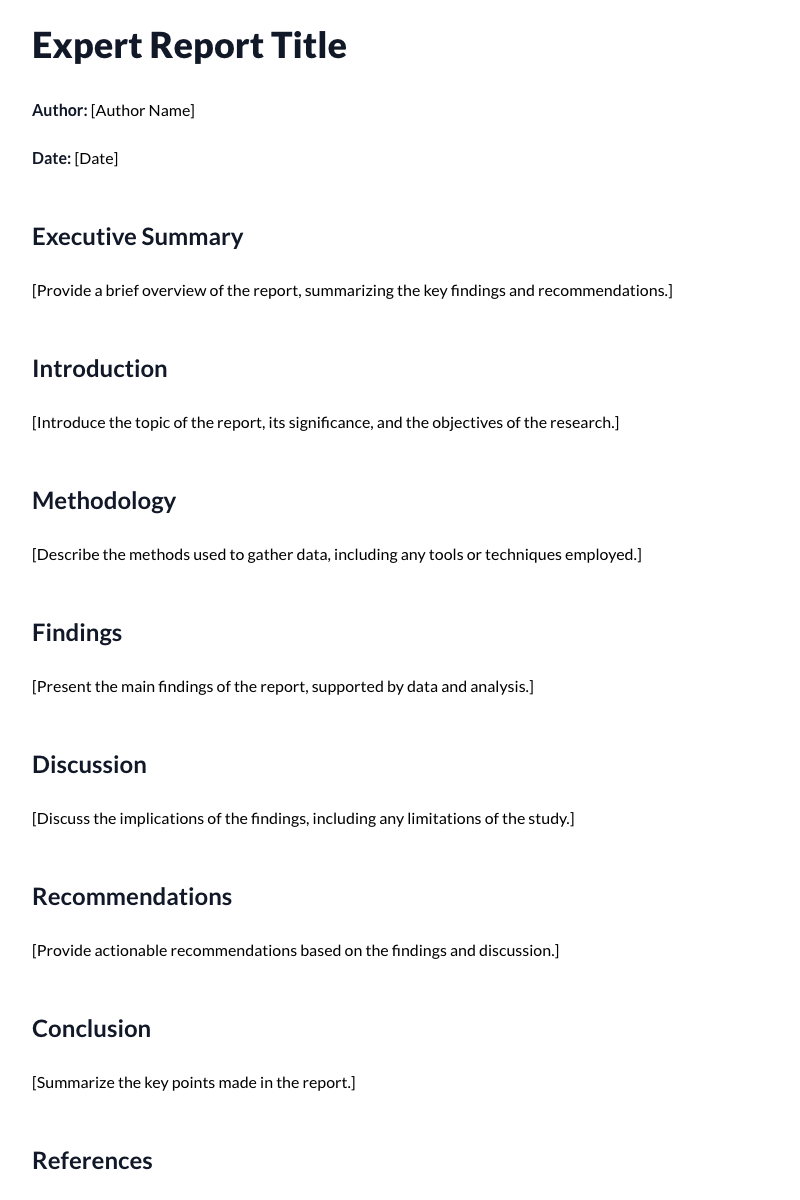 Expert Reports Template
