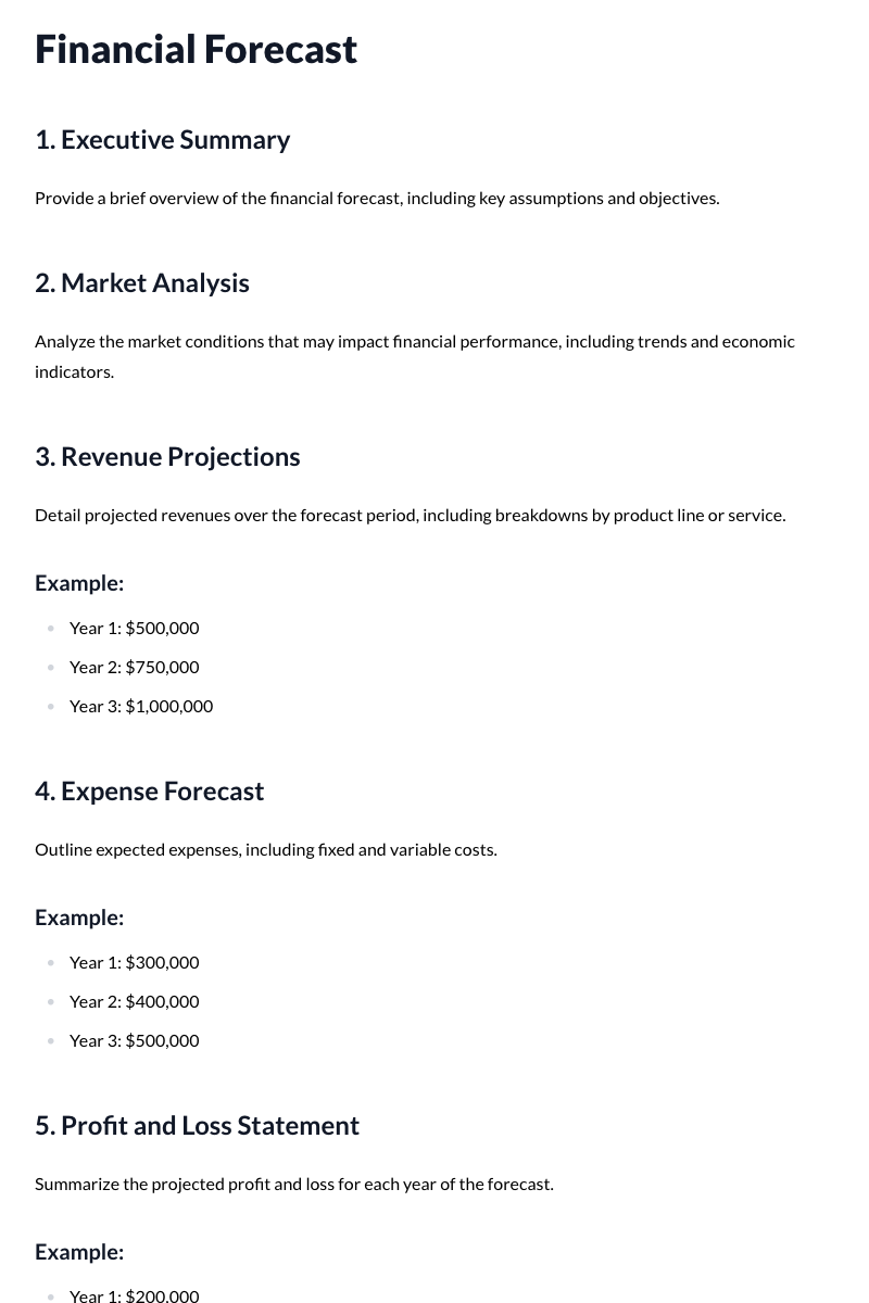 Financial Forecast
