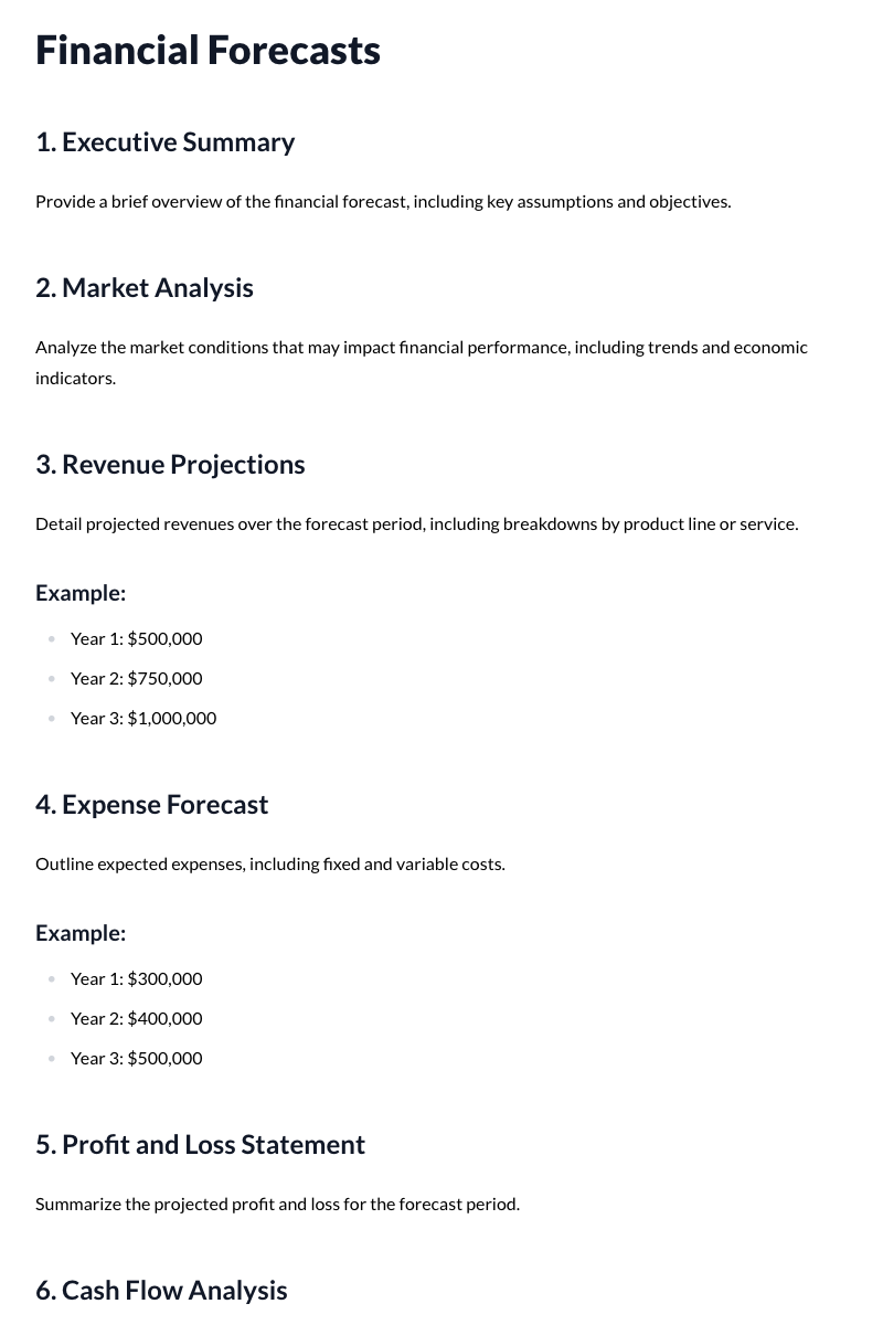 Financial Forecasts
