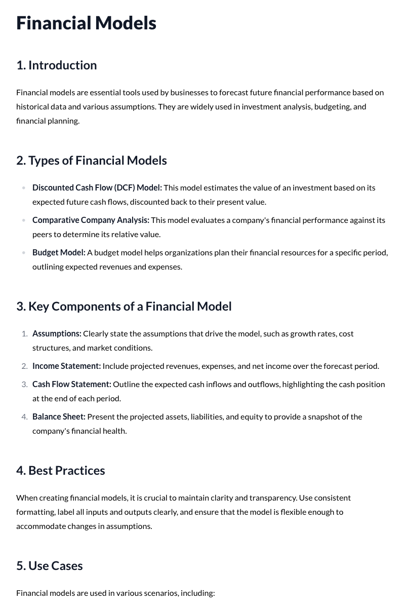 Financial Models