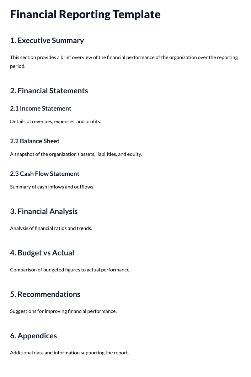 Financial Reporting Template