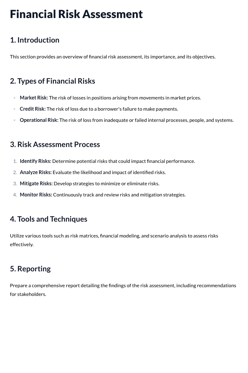 Financial Risk Assessment