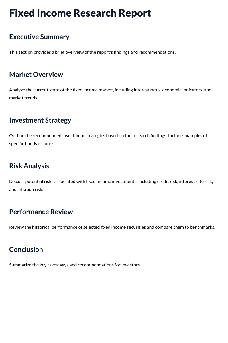 Fixed Income Research Reports