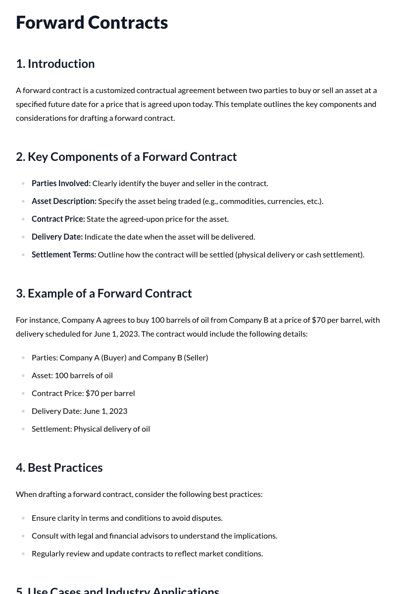 Forward Contracts Template