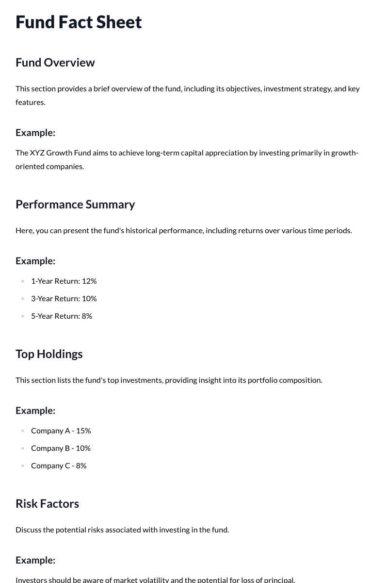 Fund Fact Sheets