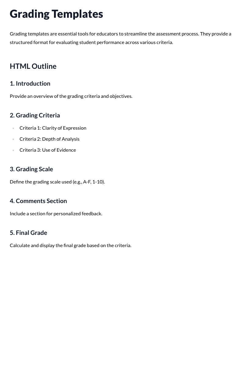 Grading Templates