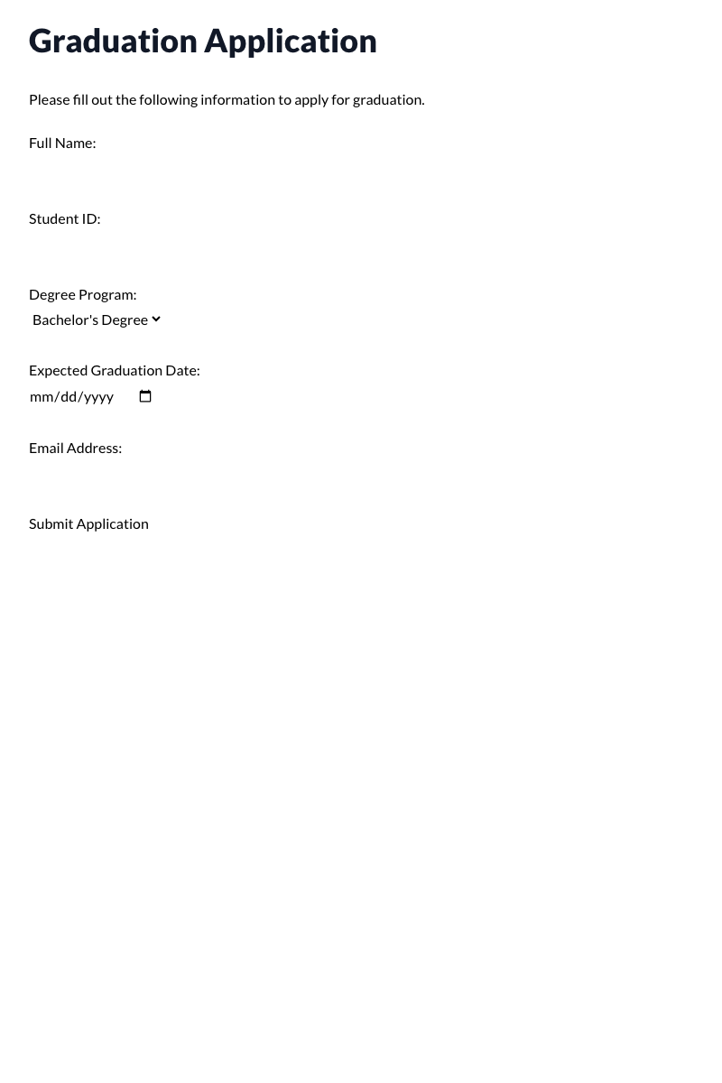 Graduation Application Template