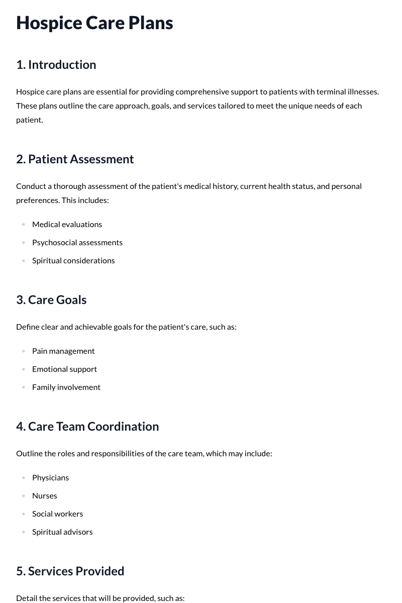 Hospice Care Plans