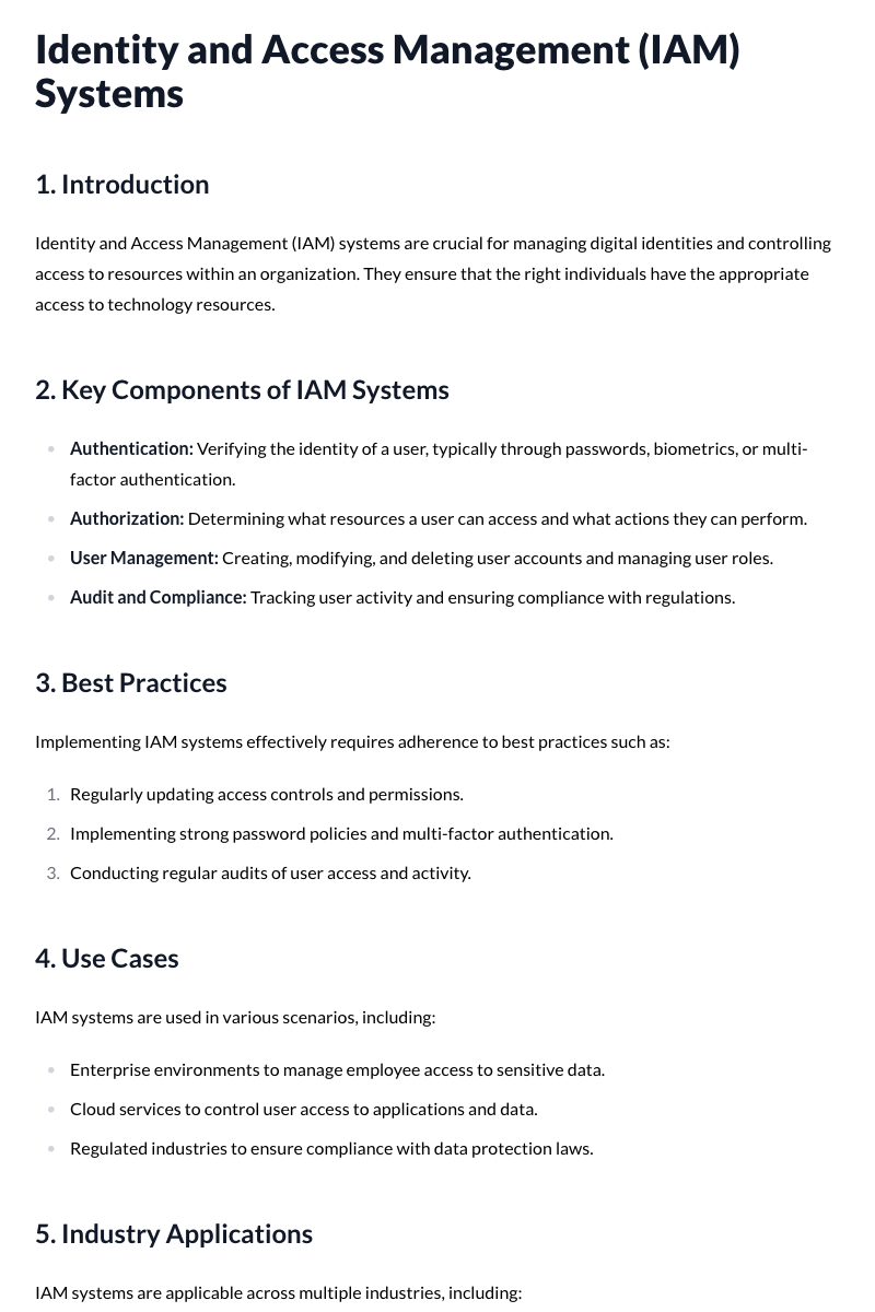 Identity and Access Management (IAM) Systems