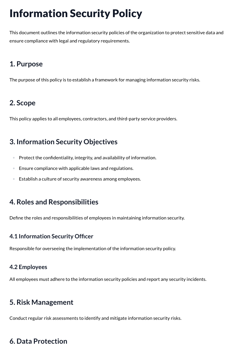 Information Security Policies