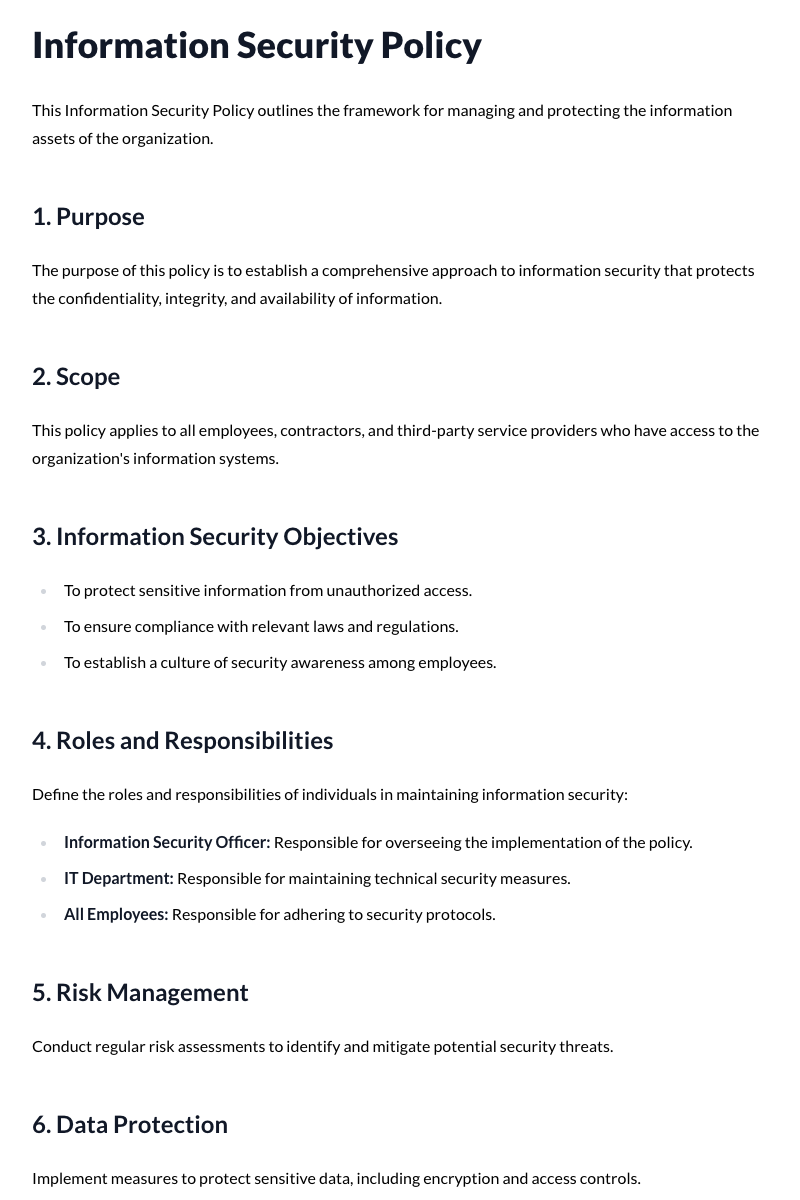 Information Security Policy Template