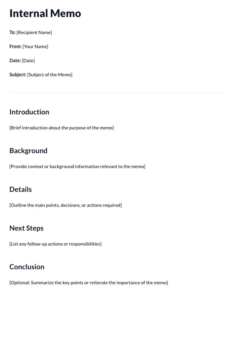 Internal Memo Template