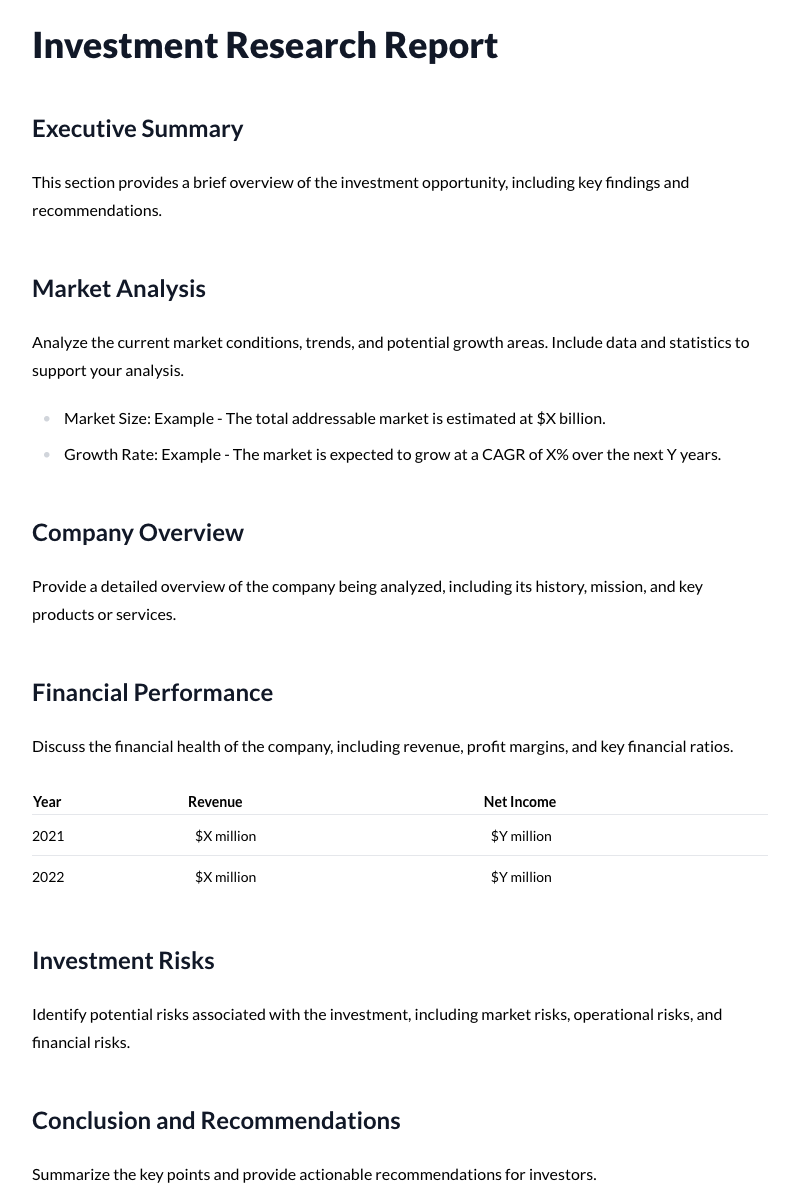 Investment Research Reports