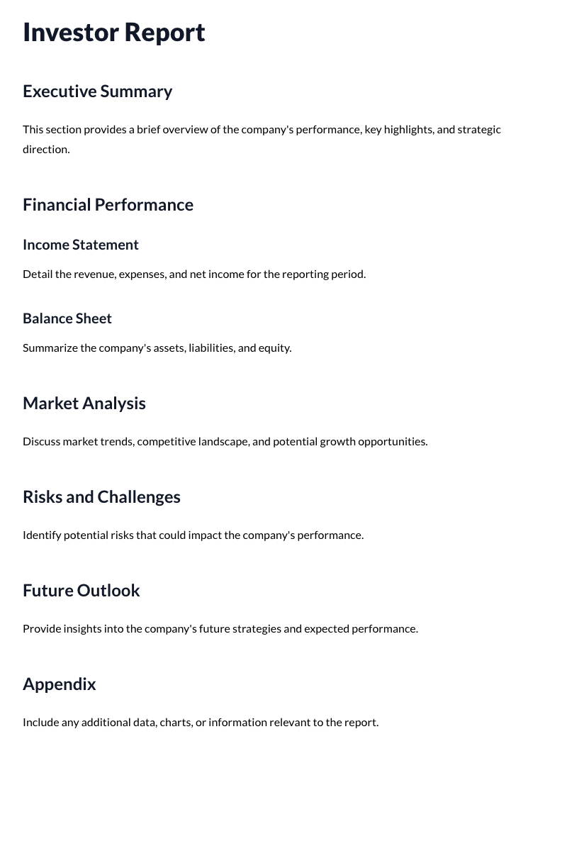 Investor Reports
