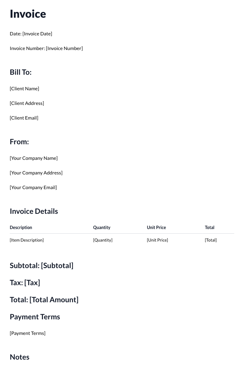 Invoices Template