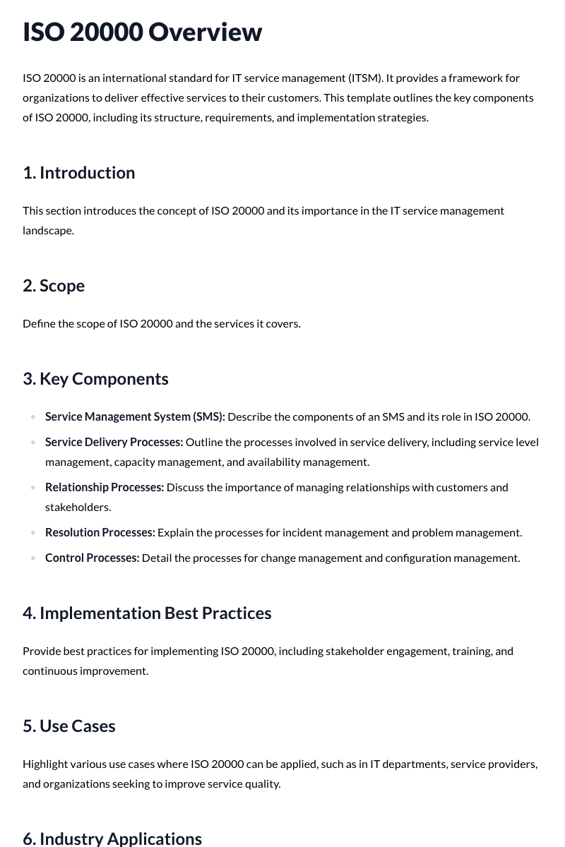 ISO 20000 Template