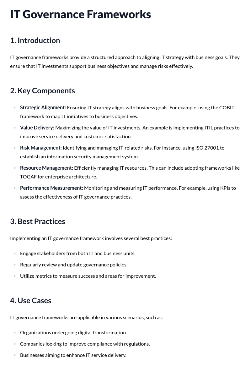 IT Governance Frameworks