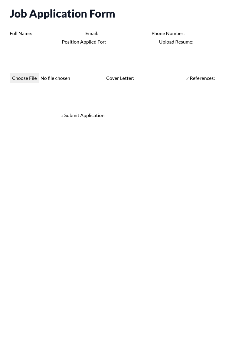 Job Application Form