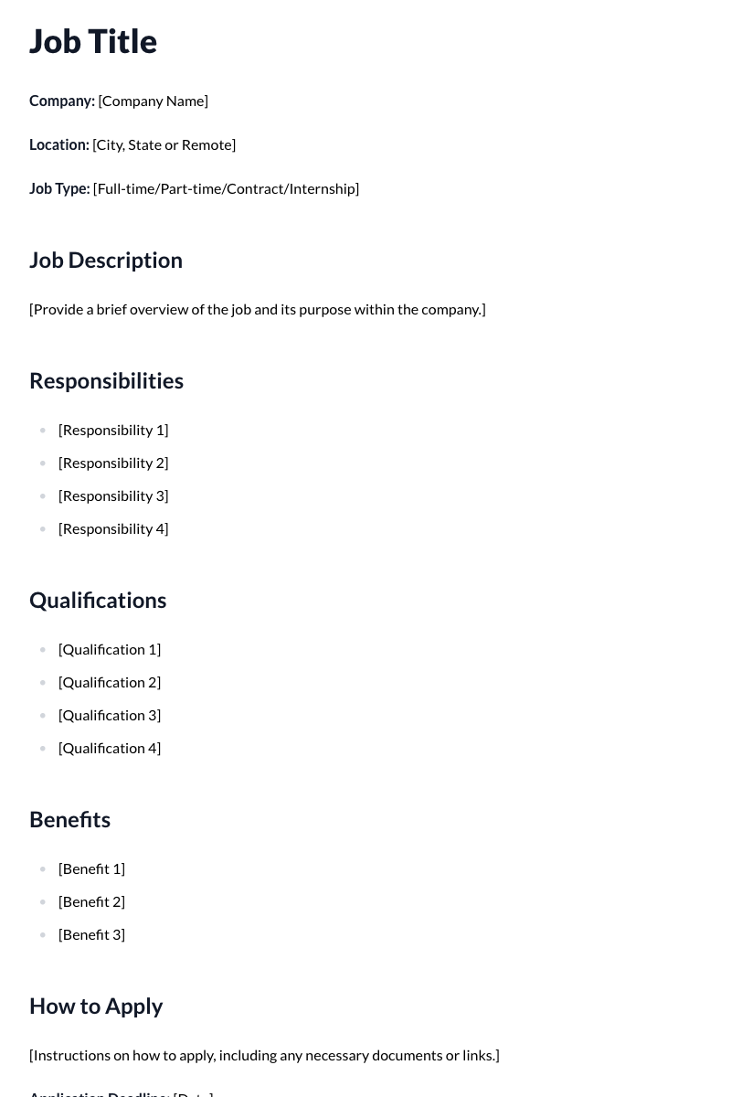 Job Posting Template