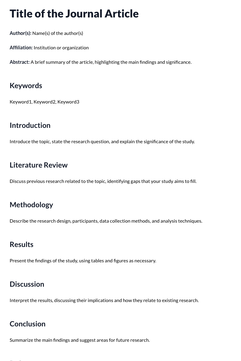 Journal Article Template