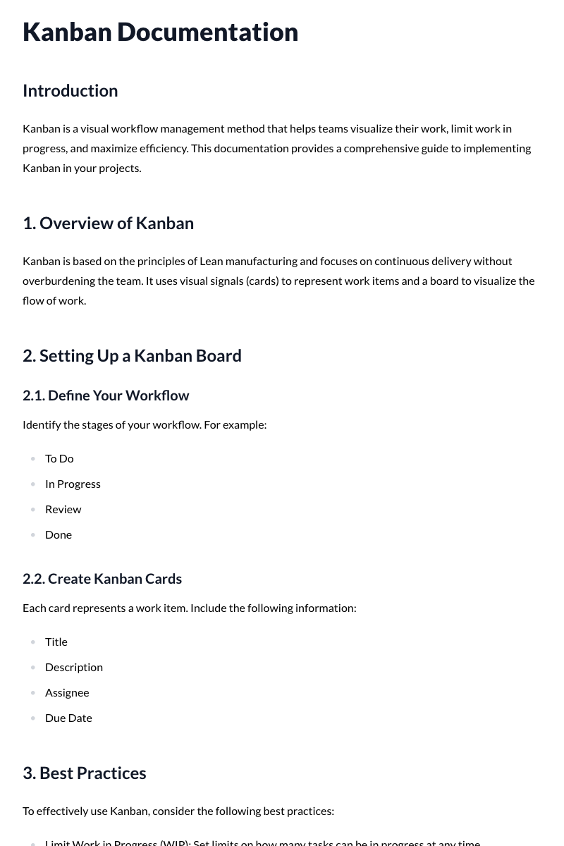 Kanban Documentation