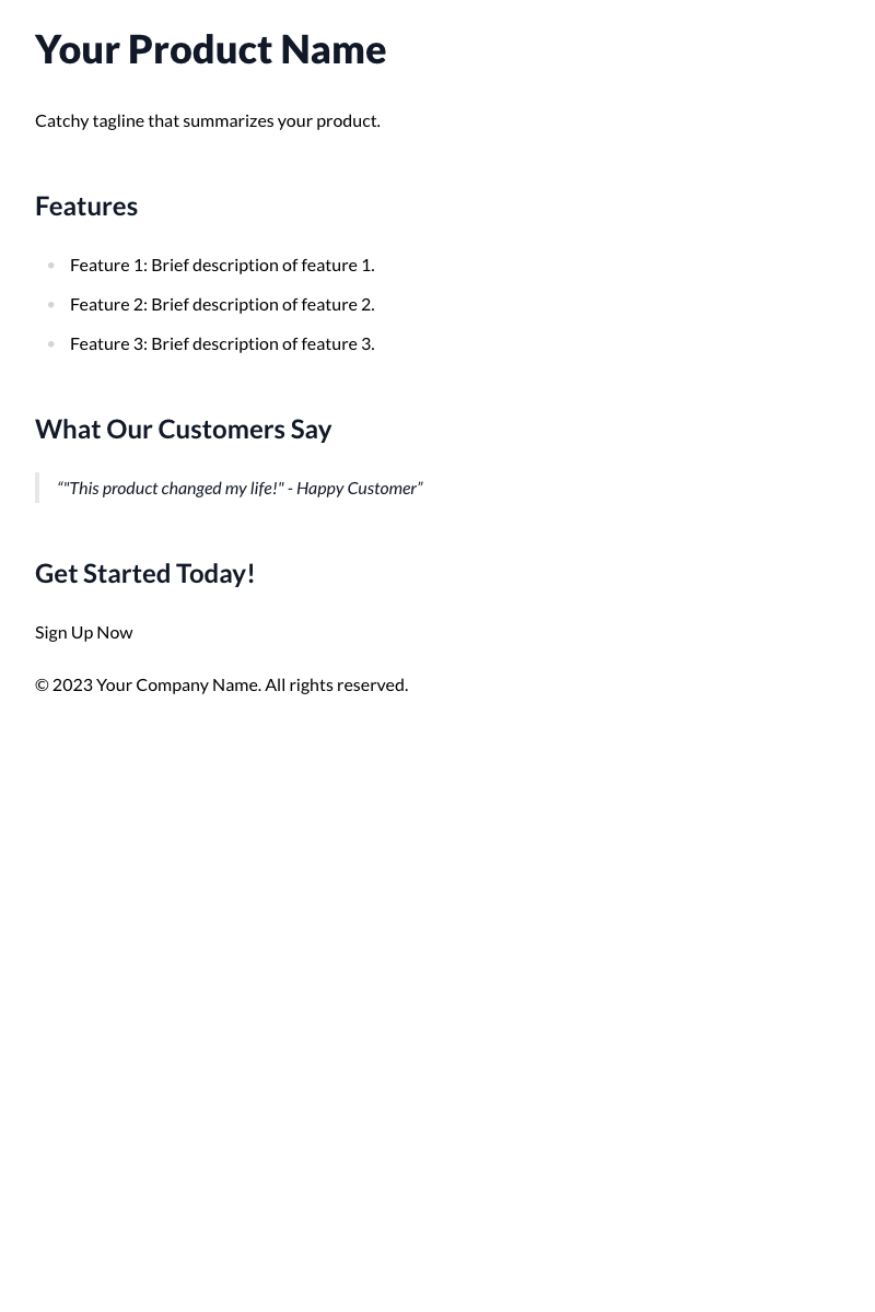 Landing Page Template