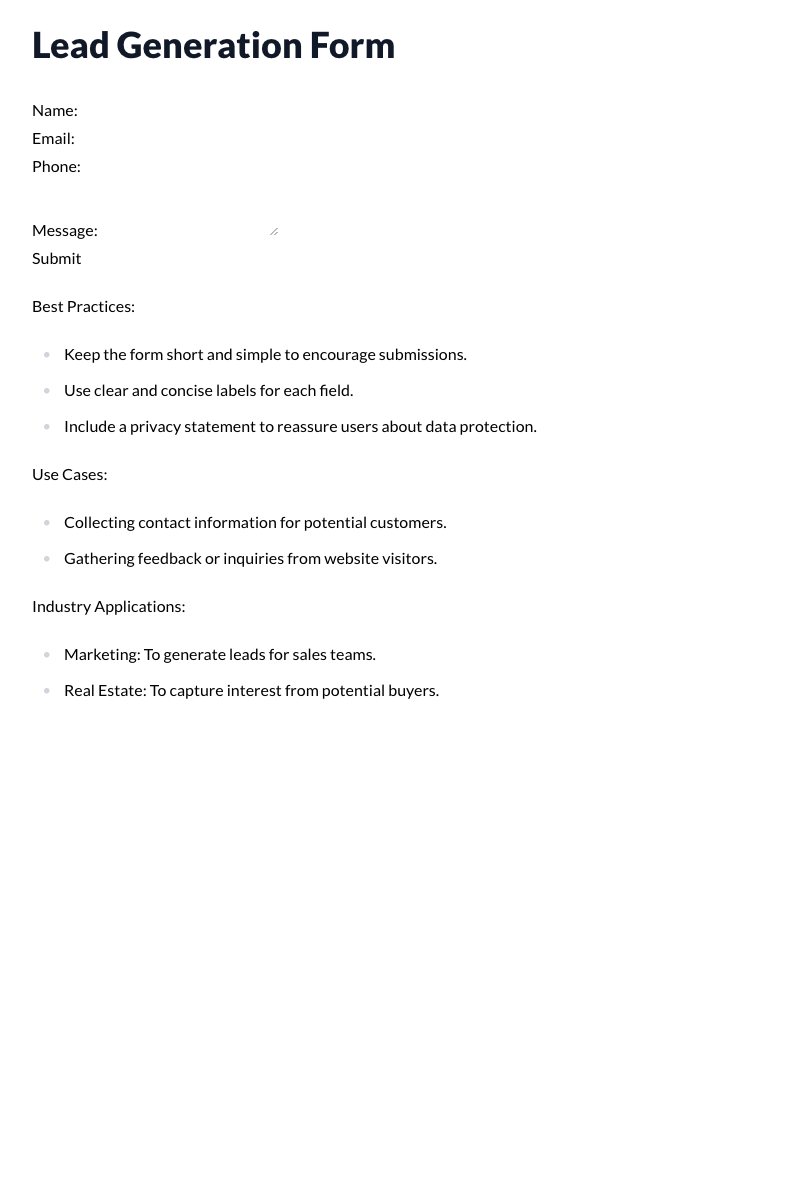 Lead Generation Forms