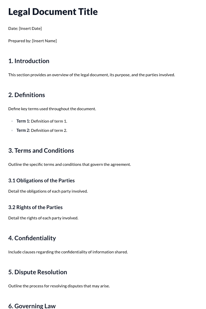 Legal Documents Template