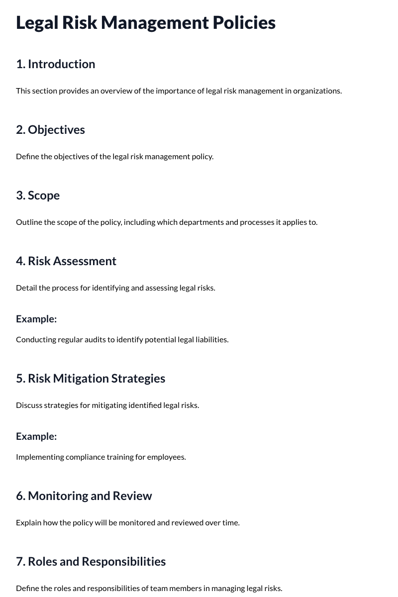 Legal Risk Management Policies