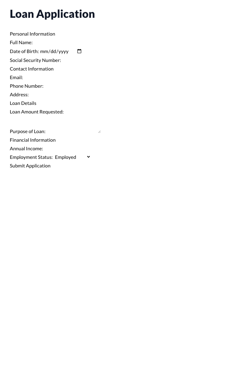 Loan Application Template