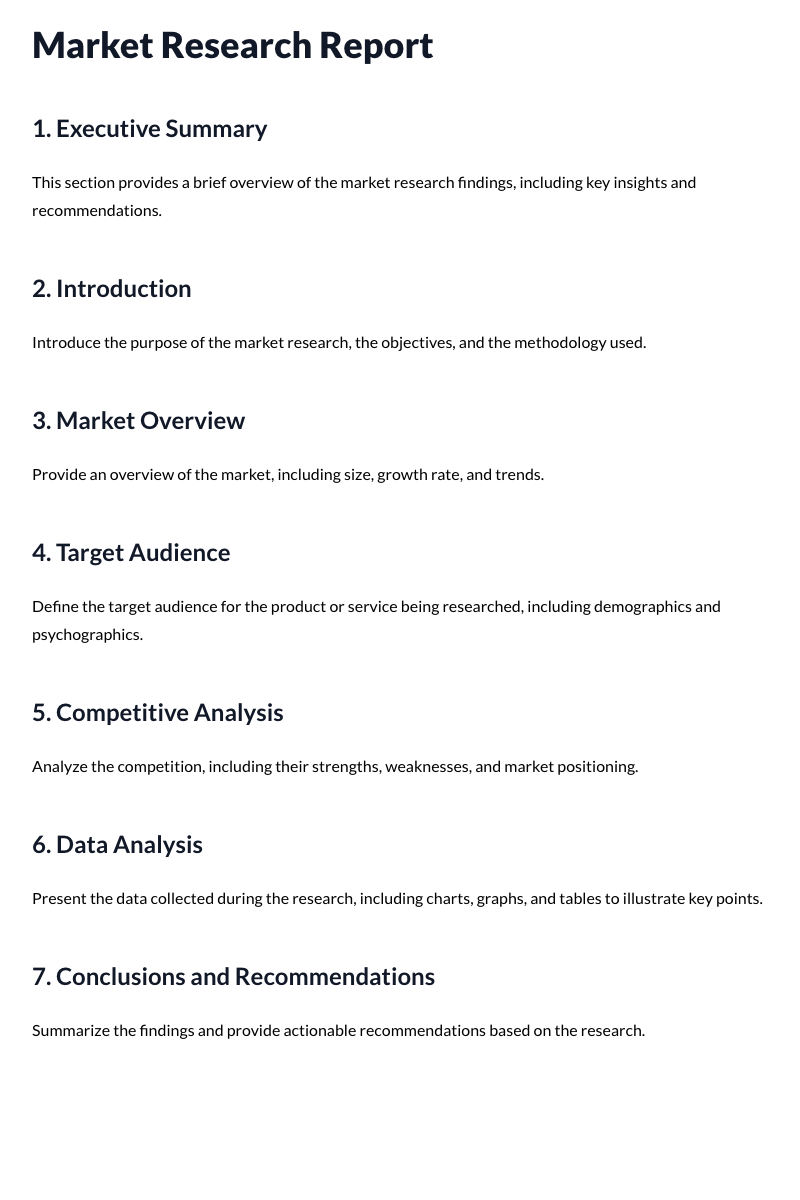 Market Research Report Template