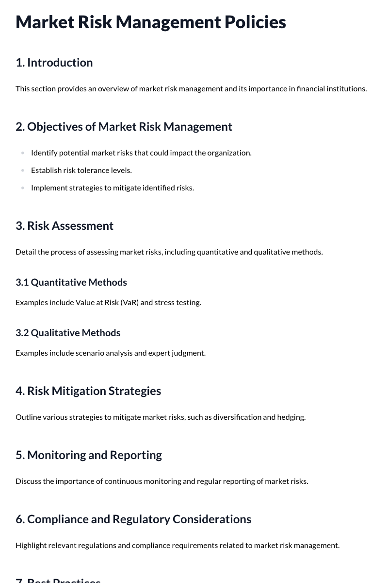 Market Risk Management Policies